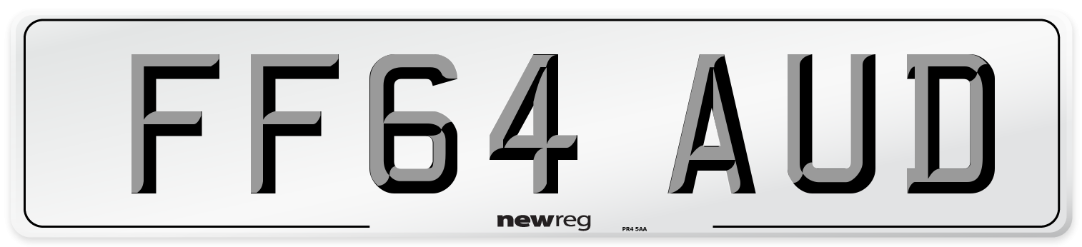 FF64 AUD Number Plate from New Reg